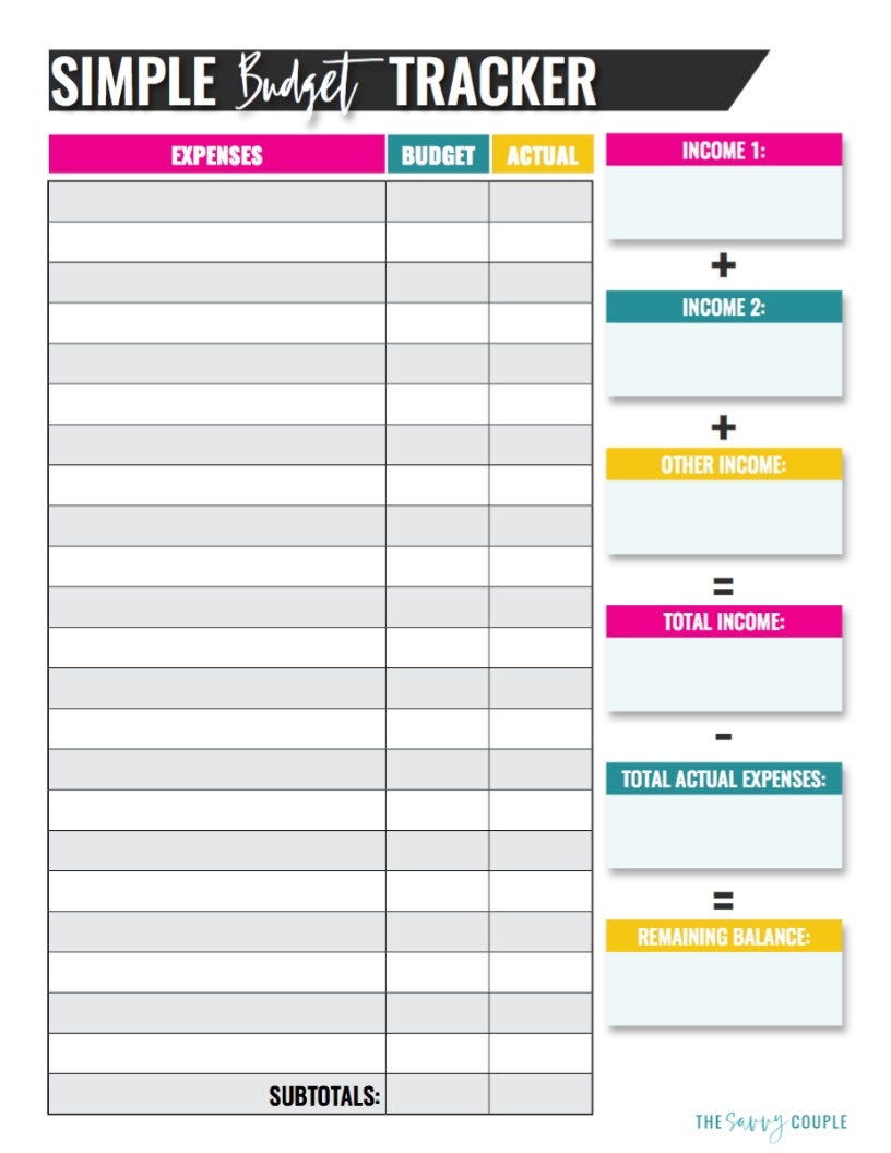 10 Budget Templates That Will Help You Stop Stressing About Money - Free Printable Monthly Expense Sheet