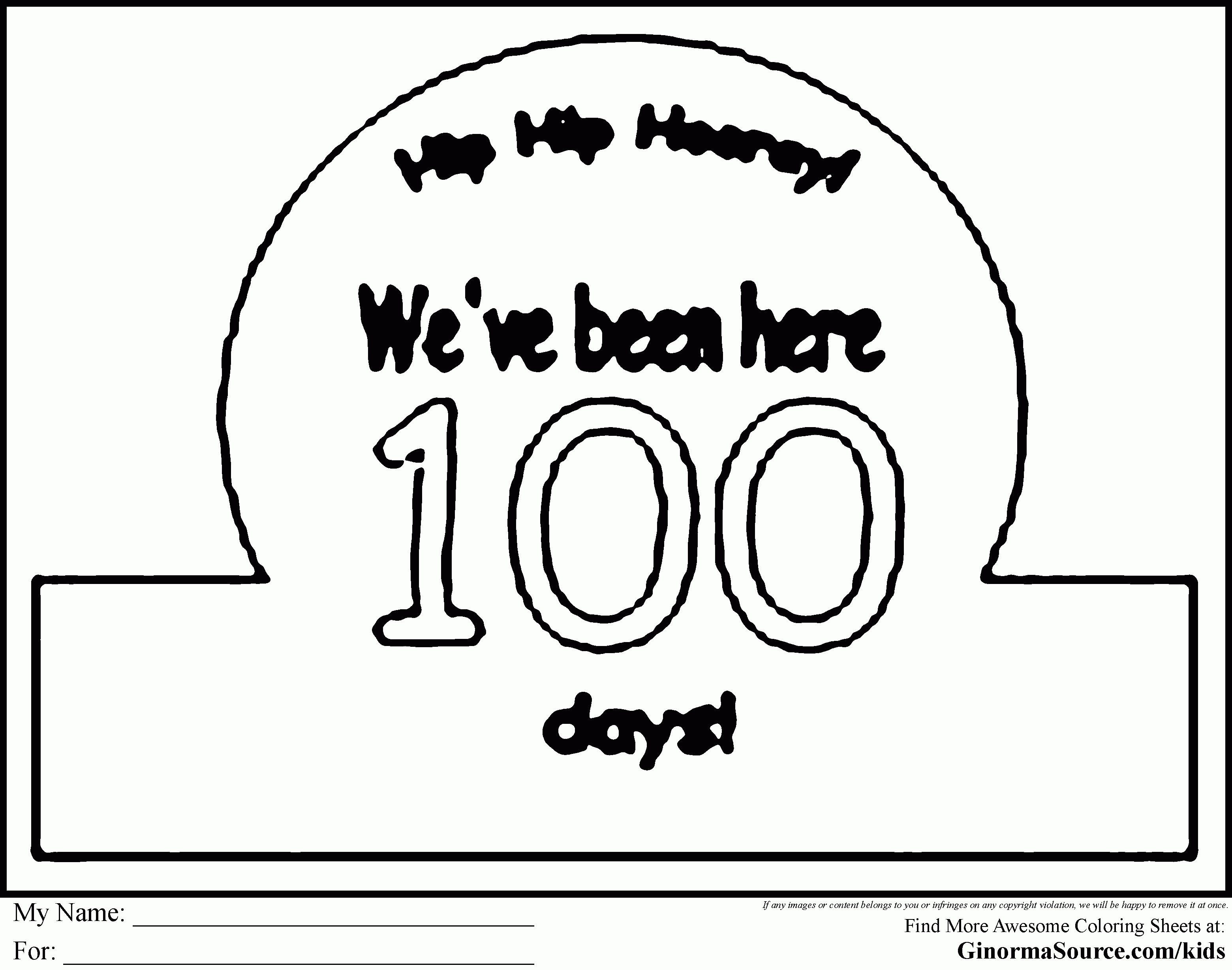 10 Pics Of 100 Days Of School Coloring Pages - 100 Day Of School - 100 Days Of School Free Printables