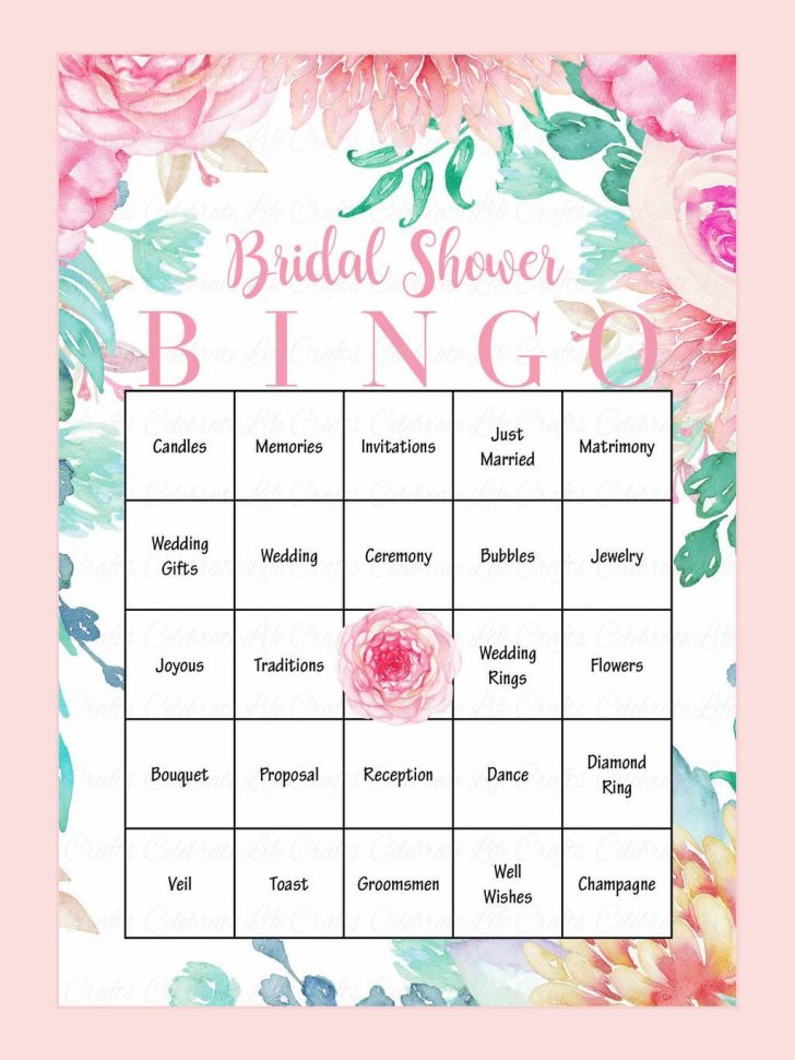 Free Printable Bridal Shower Blank Bingo Games