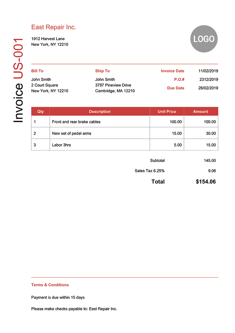 blank billing invoice scope of work template