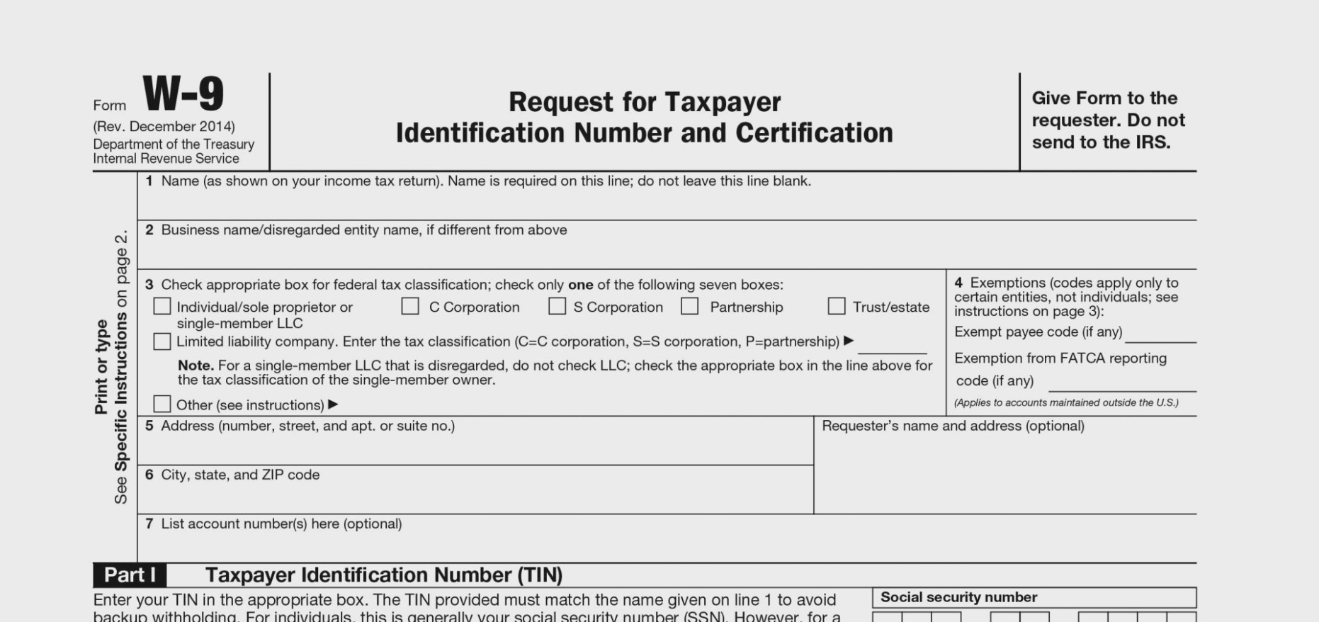 W9 Request For Taxpayer Identification Number And Certification Pdf