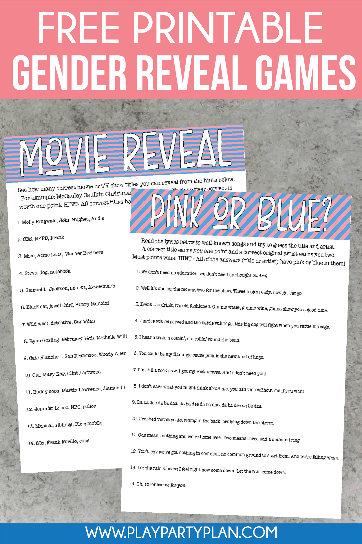 12 Of The Best Gender Reveal Party Games Ever - Play Party Plan - Free Printable Gender Reveal Games