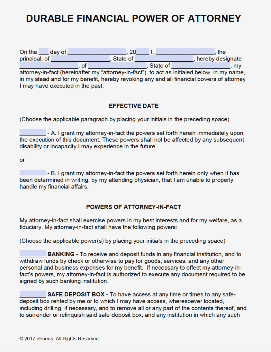 Maryland Power Of Attorney Form Free Printable | Free Printable
