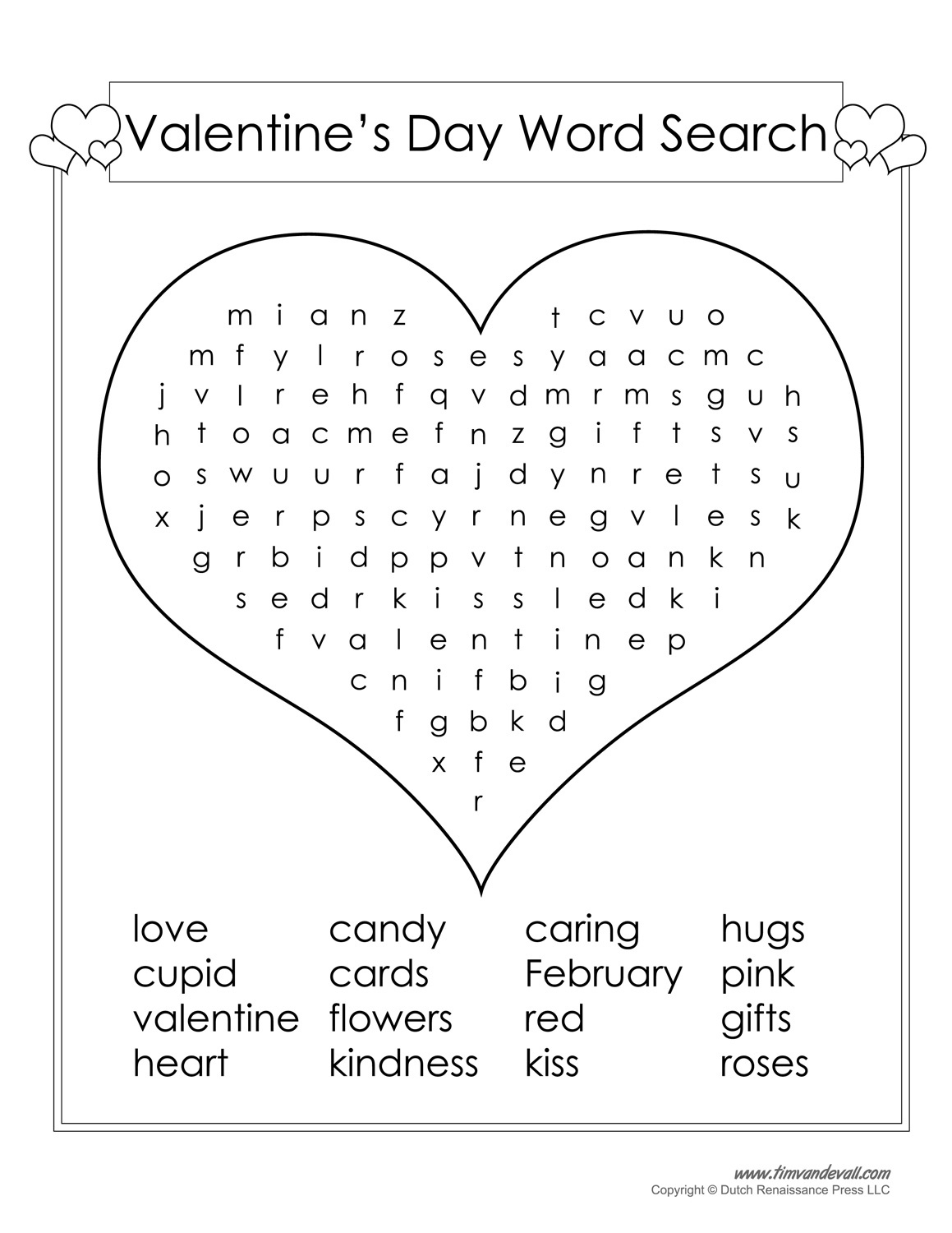 12 Valentine's Day Word Search | Kittybabylove - Free Printable Valentine Word Search For Adults