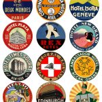 12 Vintage Travel Stickers: World Mix (Free Download)   Vintralab   Free Printable Travel Stickers