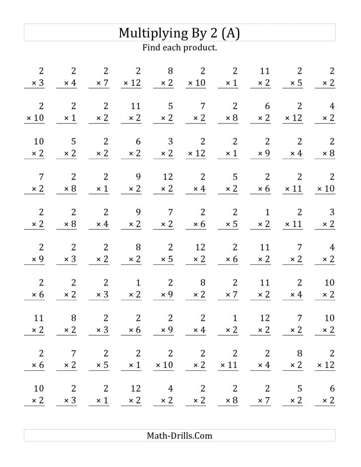 Free Printable Multiplication Worksheets 100 Problems