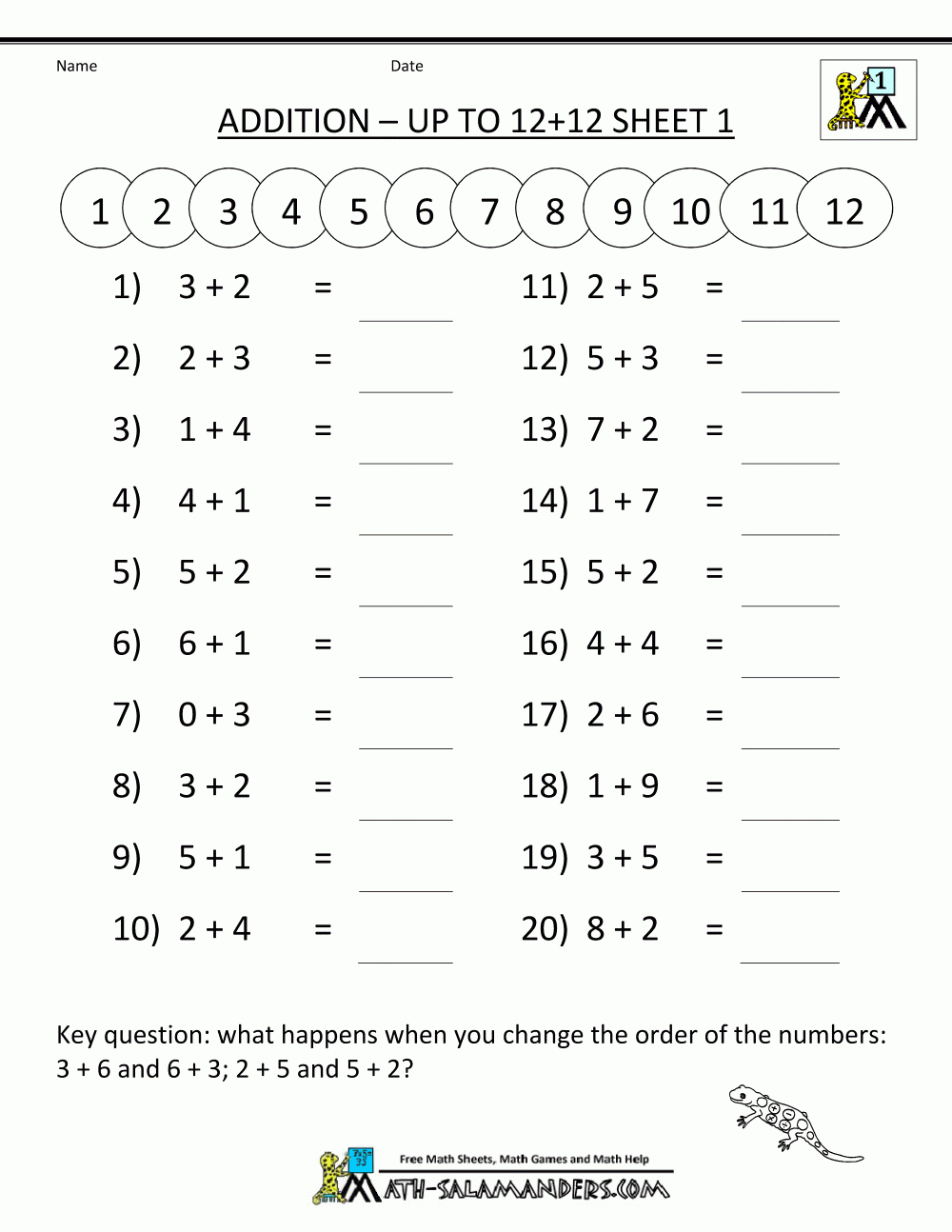 1St-Grade-Math-Worksheets-Mental-Addition-To-12-1.gif 1,000×1,294 - Free Printable Mental Math Worksheets