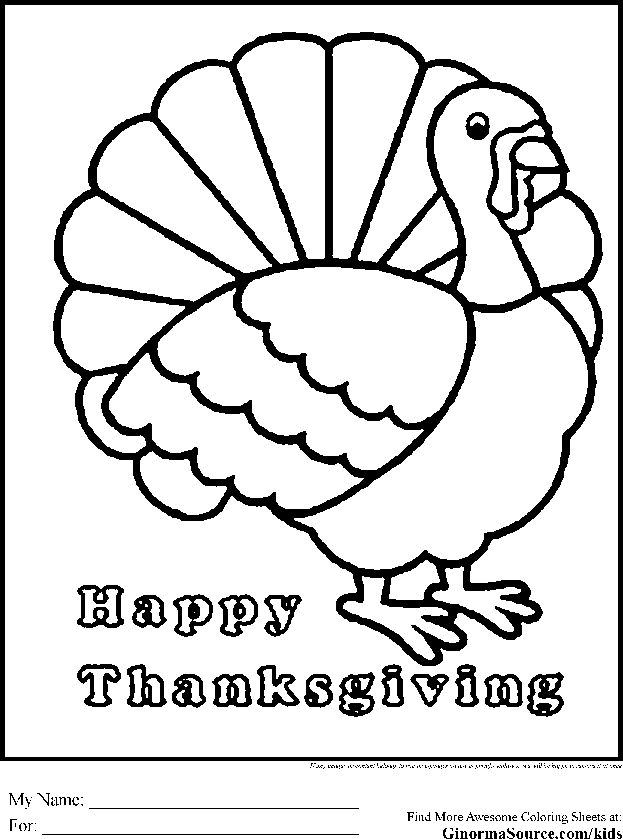 20 Free Pictures For: Printable Thanksgiving Coloring Pages. Temoon - Free Printable Turkey Coloring Pages
