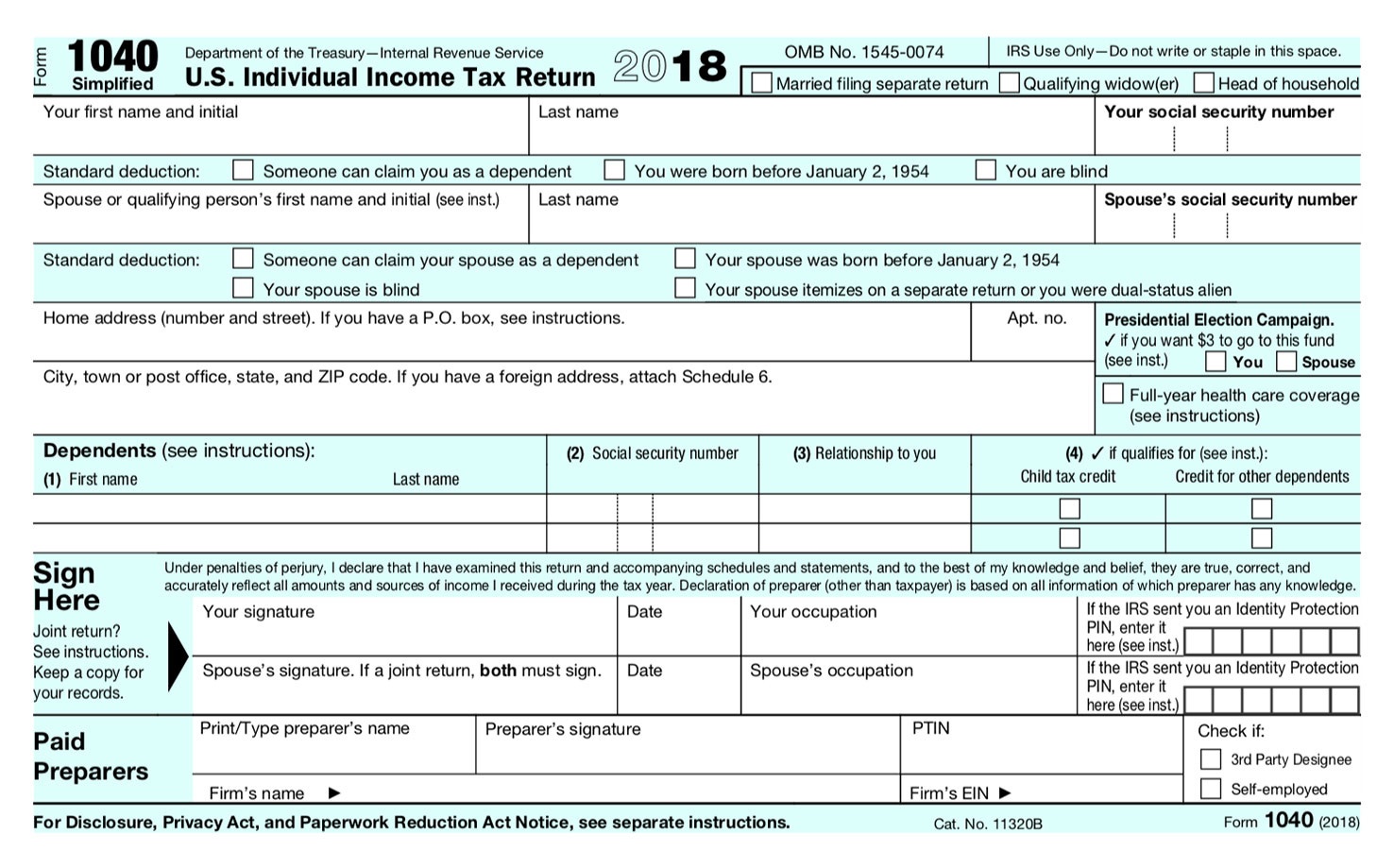 2018 Income Tax Forms | Highland Park Public Library - Free Printable Irs Forms