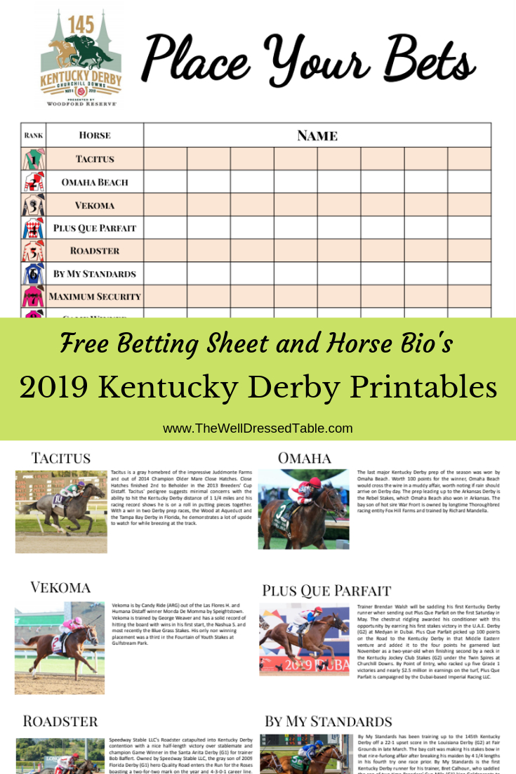 Free Kentucky Derby Printables