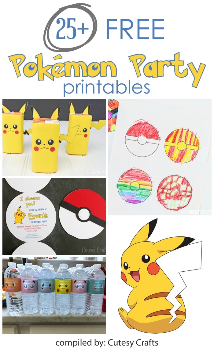 25+ Free Pokemon Party Printables - Cutesy Crafts - Pokemon Printables Free