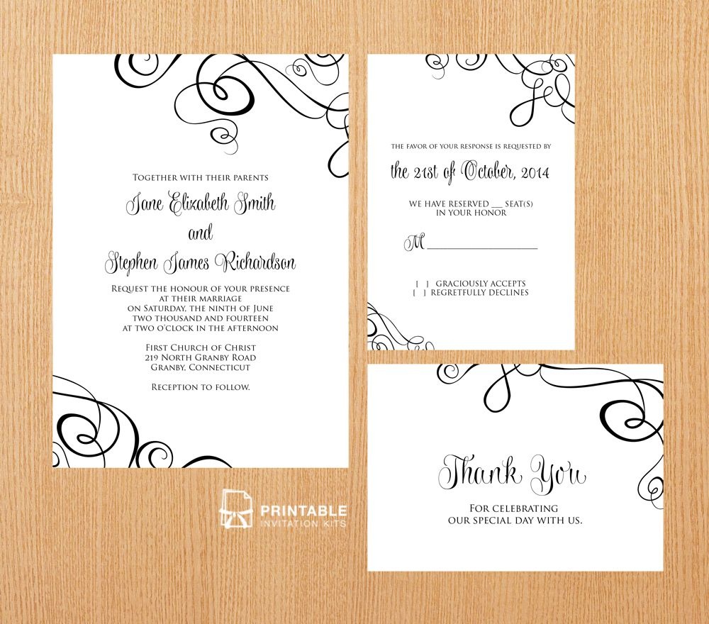25 Free Printable Wedding Invitations - Free Printable Wedding Invitation Kits
