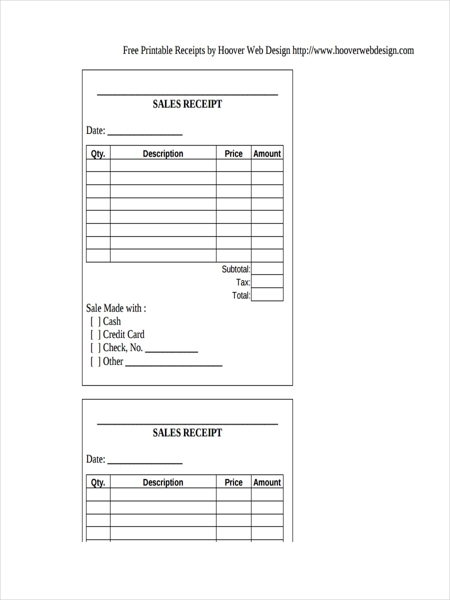 26+ Free Receipt Examples &amp;amp; Samples | Examples - Www Hooverwebdesign Com Free Printables Printable Receipts