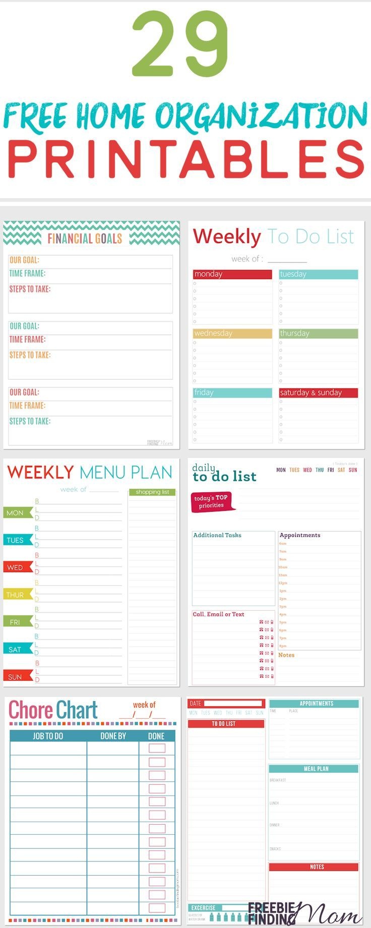 29 Free Home Organization Printables | Work Place | Binder - Free Home Organization Printables