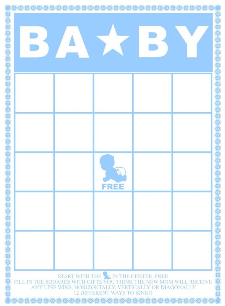 Free Printable Baby Shower Bingo Blank Cards