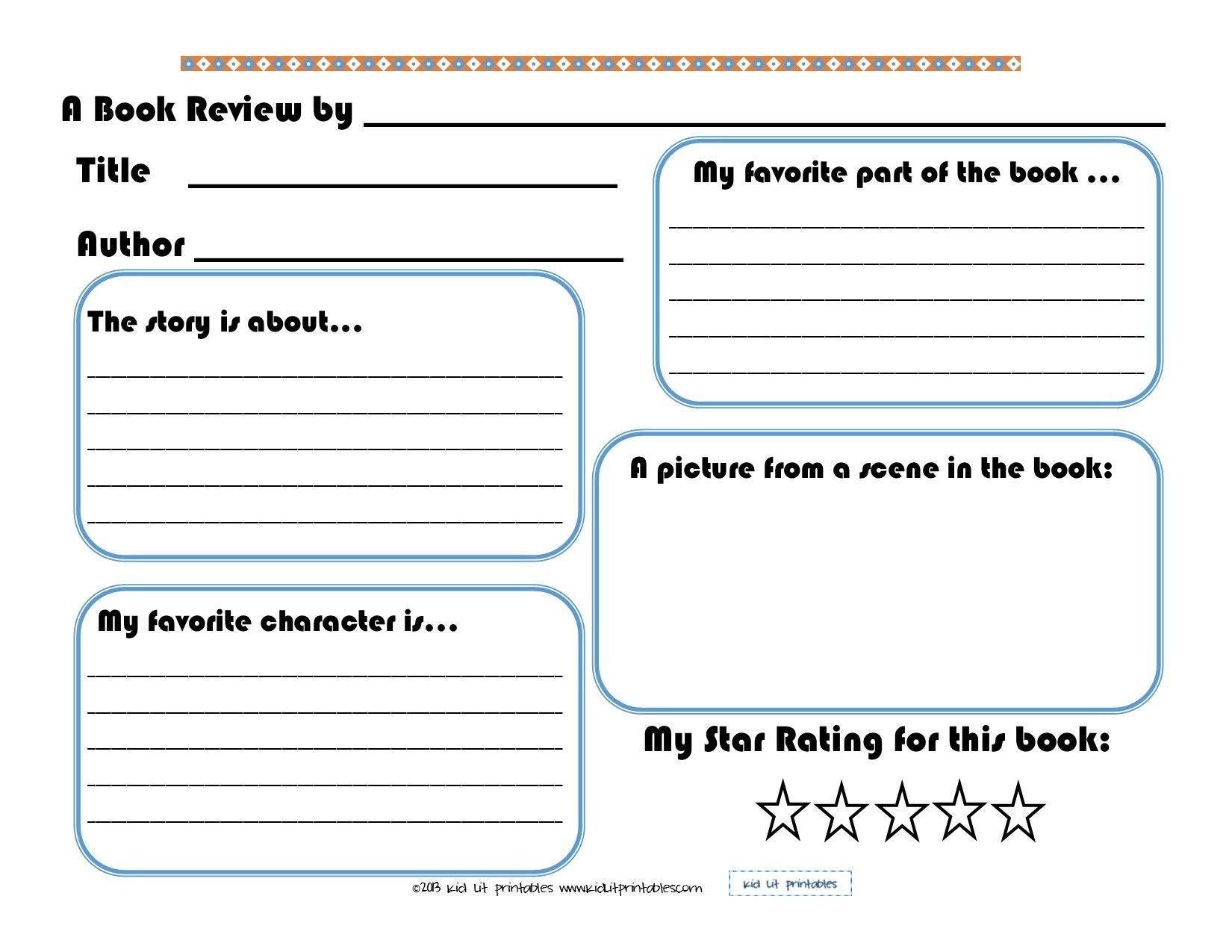 3 Levels Of Free Printable Book Reports From Kid Lit Printables - Free Printable Books For Kindergarten