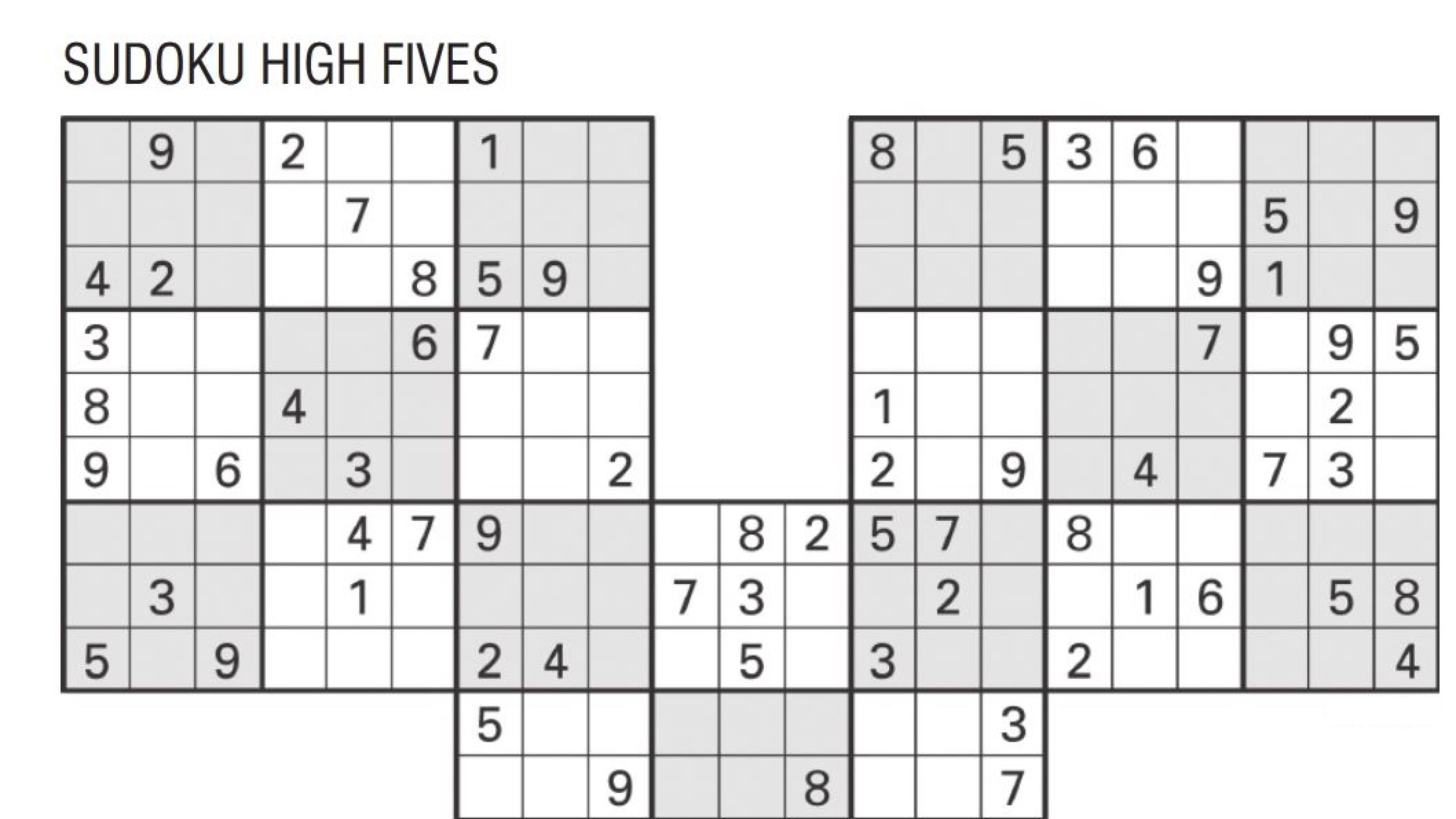 34 Free Download Free Printable Sudoku Pdf Doc Cdr 2019 - Sudoku High Fives Free Printable