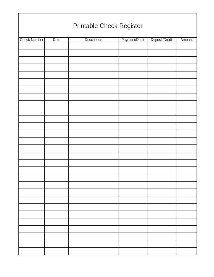 37 Checkbook Register Templates [100% Free, Printable] ᐅ Template Lab - Free Printable Check Register