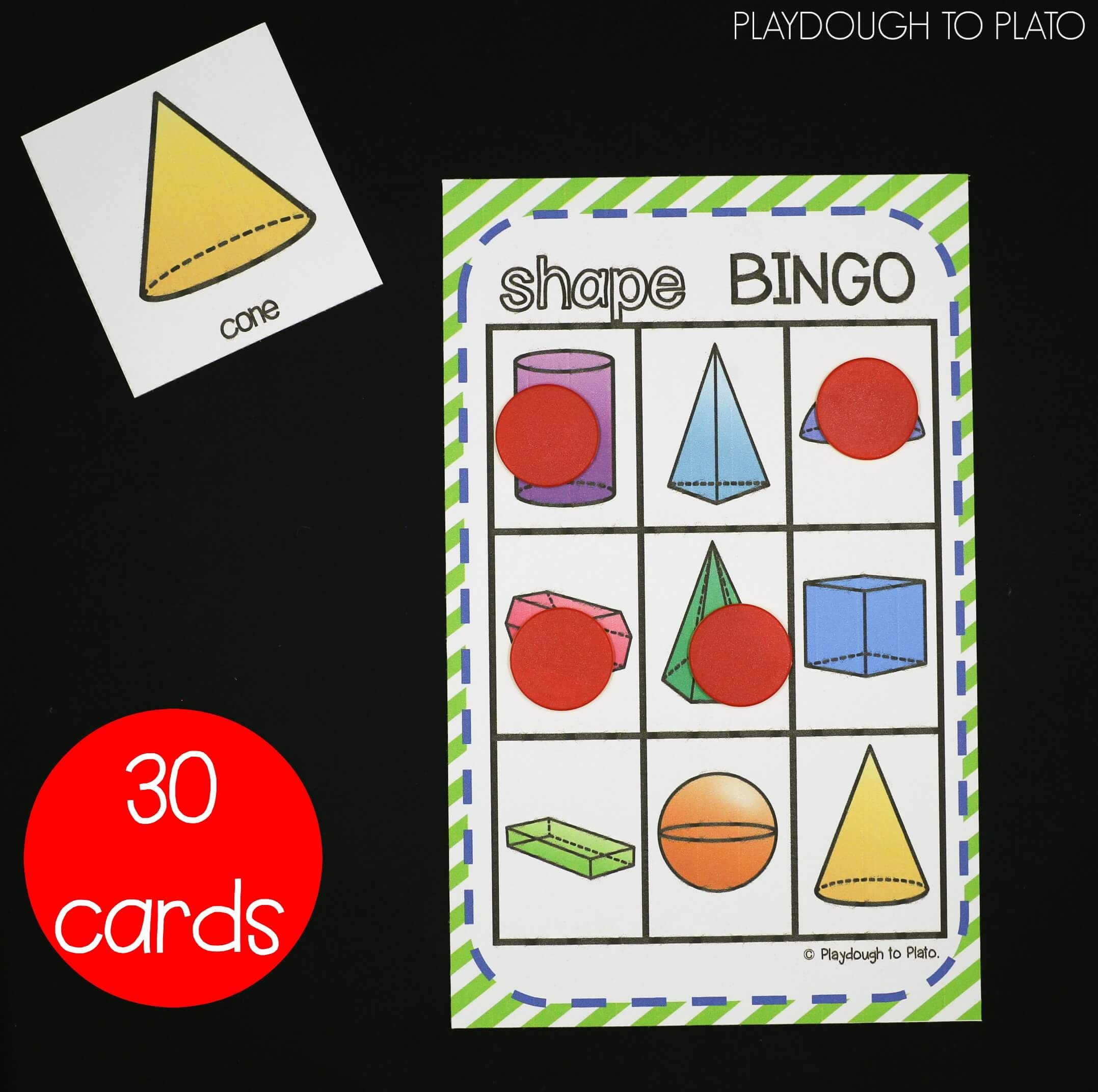 3D Shape Activities - Playdough To Plato - 3D Shape Bingo Free Printable
