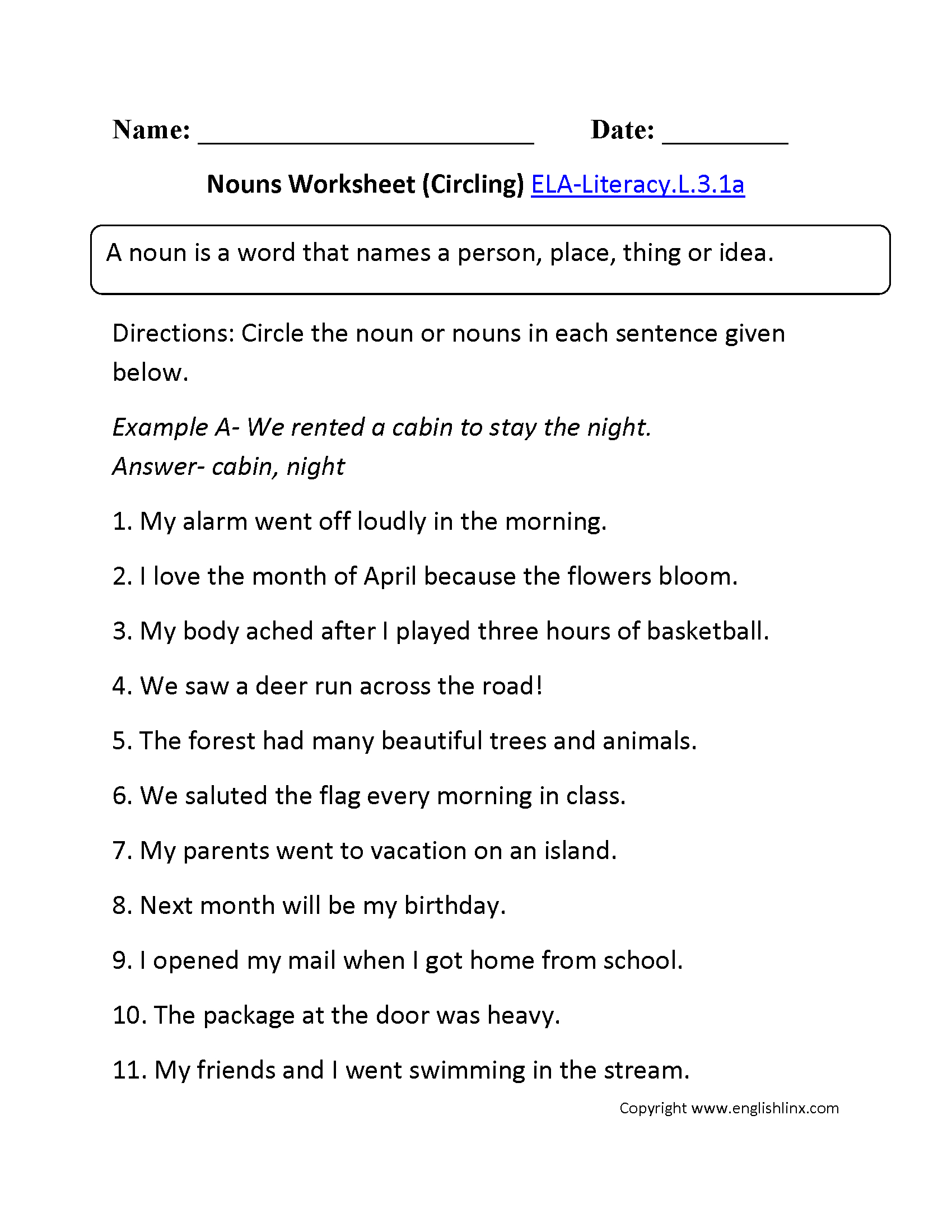 3Rd Grade Common Core | Language Worksheets - Free Printable Common Core Math Worksheets For Third Grade