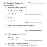 3Rd Grade Math Review Worksheet   Free Printable Educational   Free Printable Worksheets For 3Rd Grade