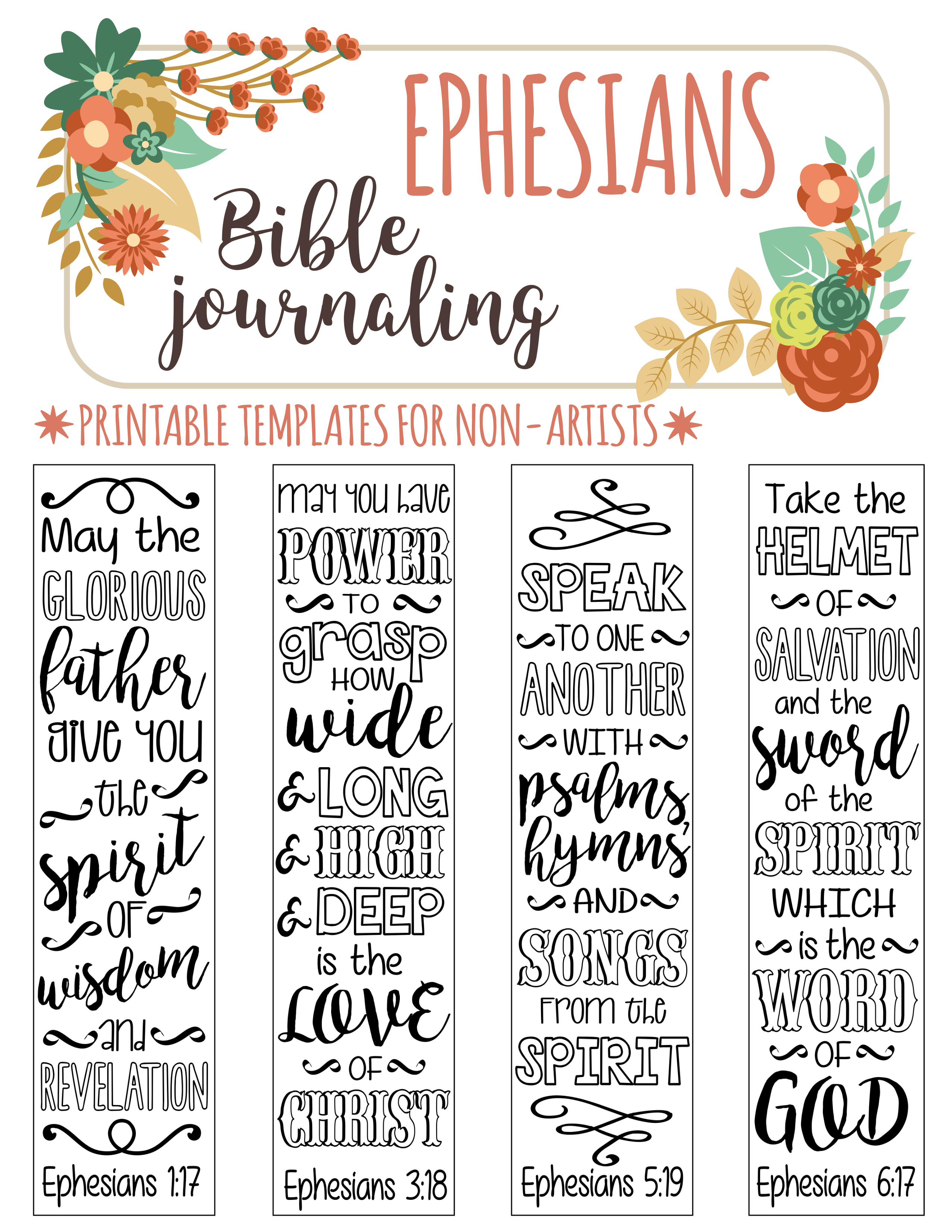 4 Bible Journaling Stencils Printable Templates Illustrated - Free Printable Bible Bookmarks Templates