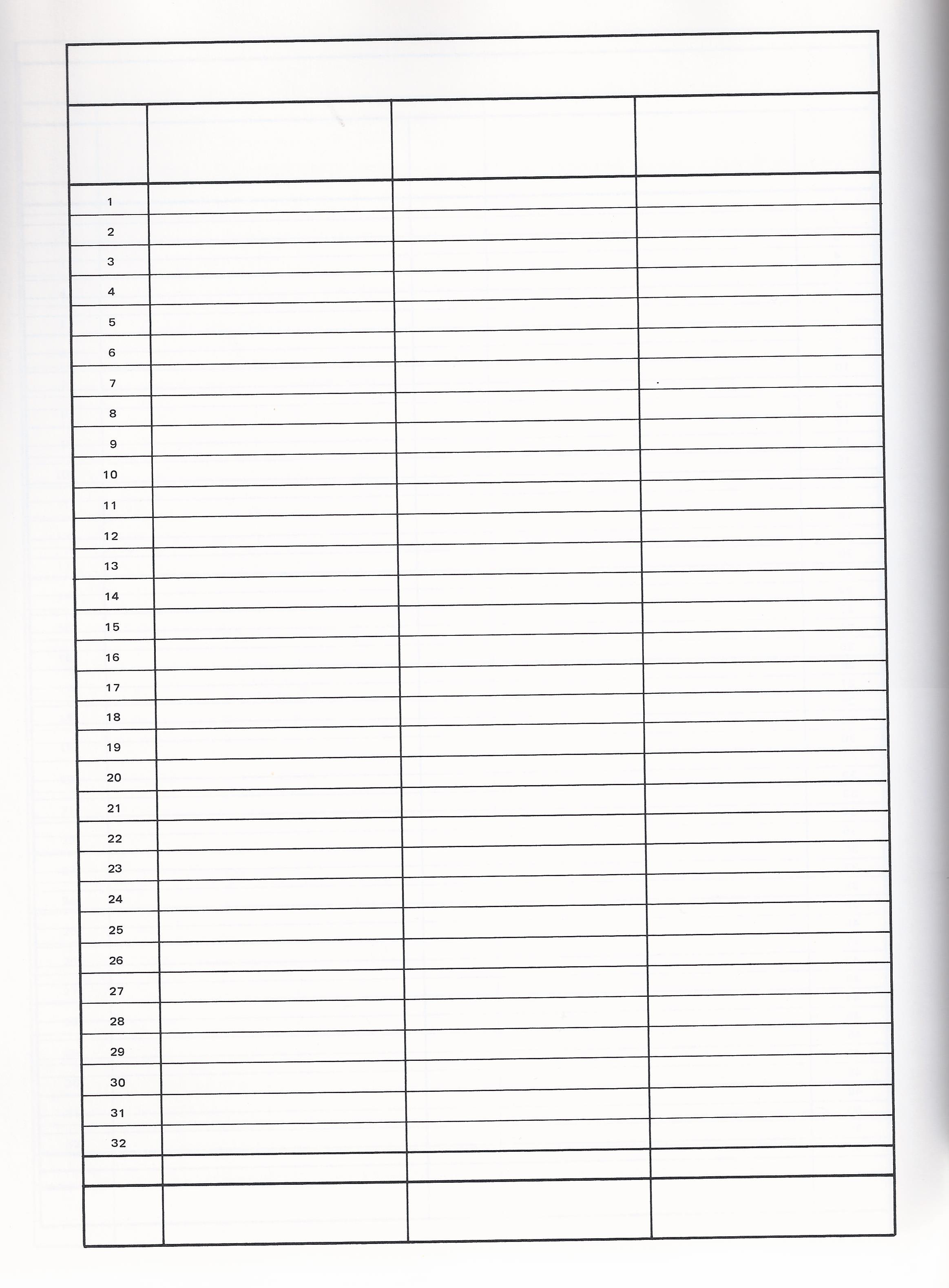 Blank Printable Forms With 4 Column