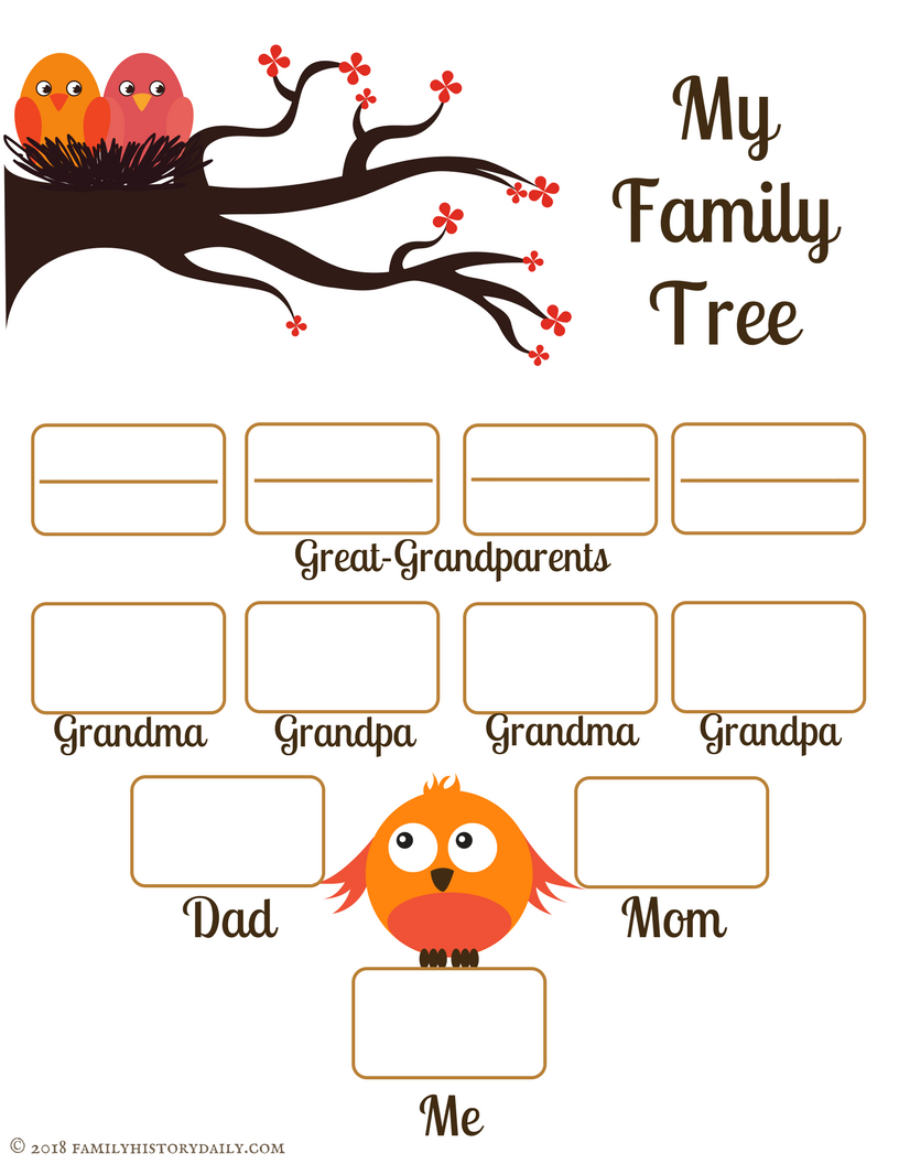 4 Free Family Tree Templates For Genealogy, Craft Or School Projects - My Family Tree Free Printable Worksheets