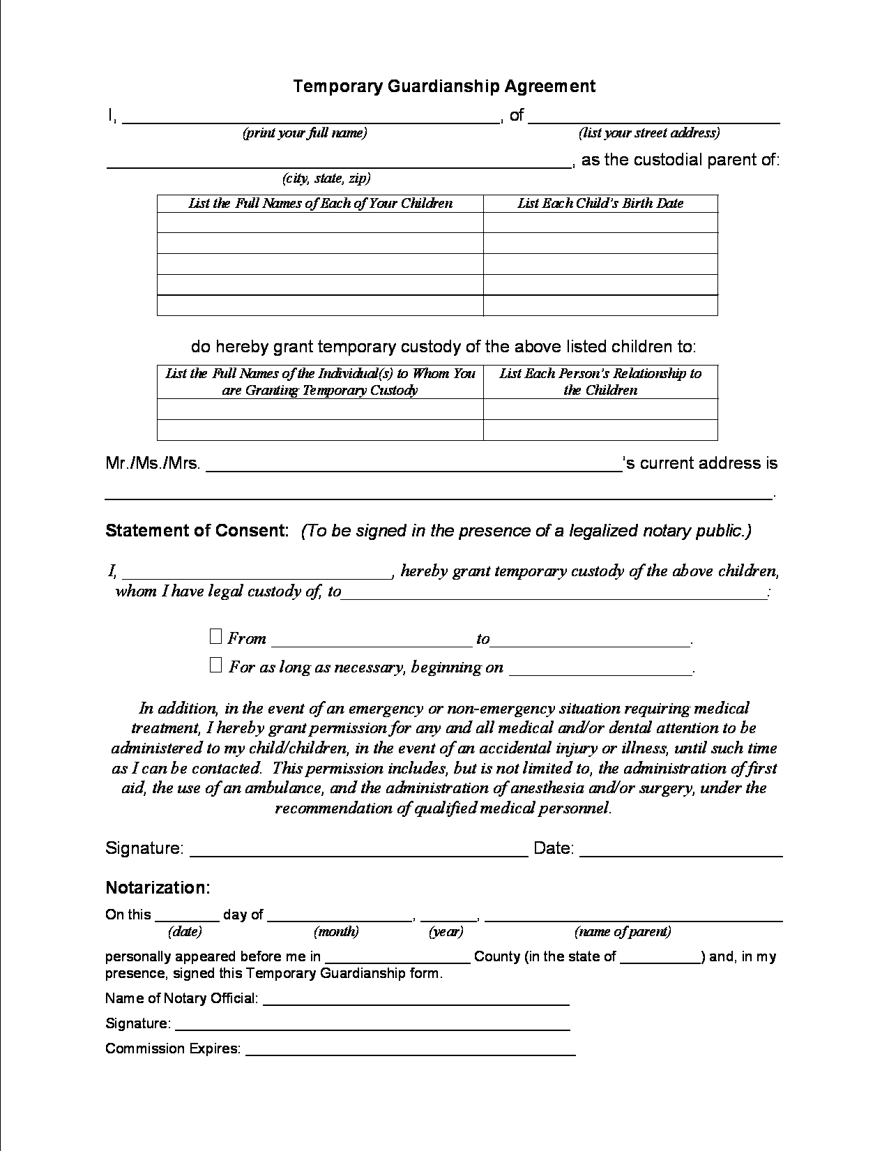 4 Free Printable Forms For Single Parents | Karla&amp;#039;s Personal - Free Printable Child Custody Forms
