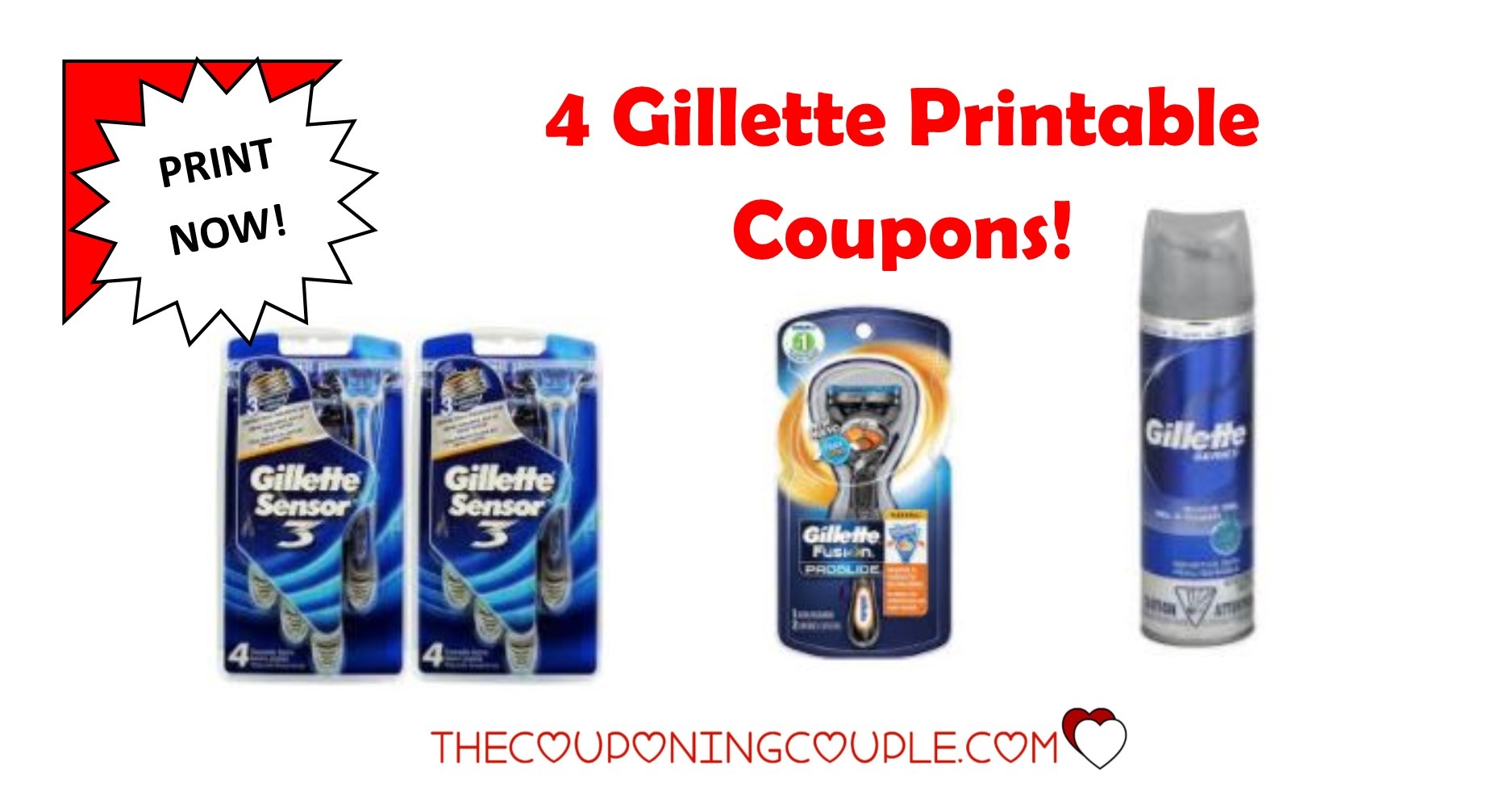 4 Gillette Printable Coupons Available Now ~ Print These Now! - Free Printable Gillette Coupons