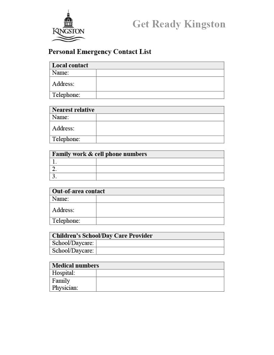 40 Phone &amp;amp; Email Contact List Templates [Word, Excel] ᐅ Template Lab - Free Printable Contact List
