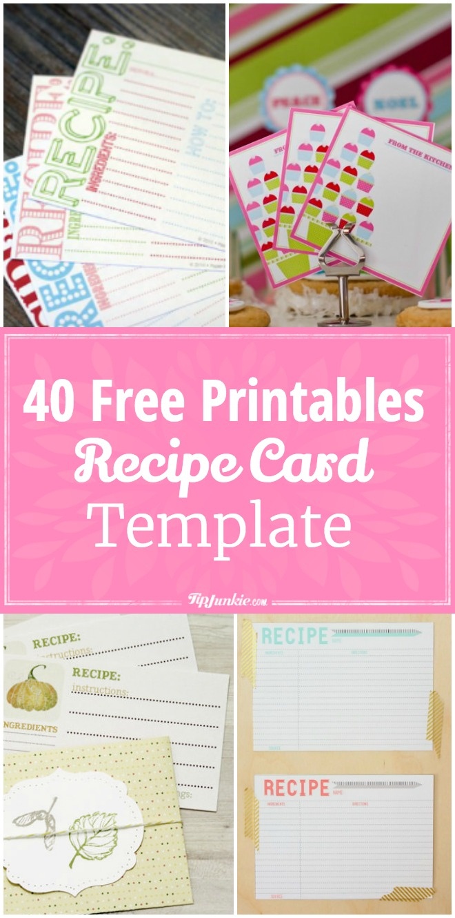 40 Recipe Card Template And Free Printables – Tip Junkie - Free Printable Recipes