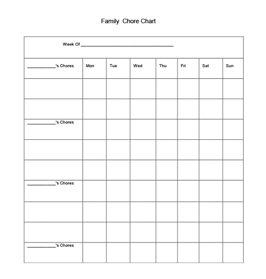 43 Free Chore Chart Templates For Kids ᐅ Template Lab - Free Editable Printable Chore Charts