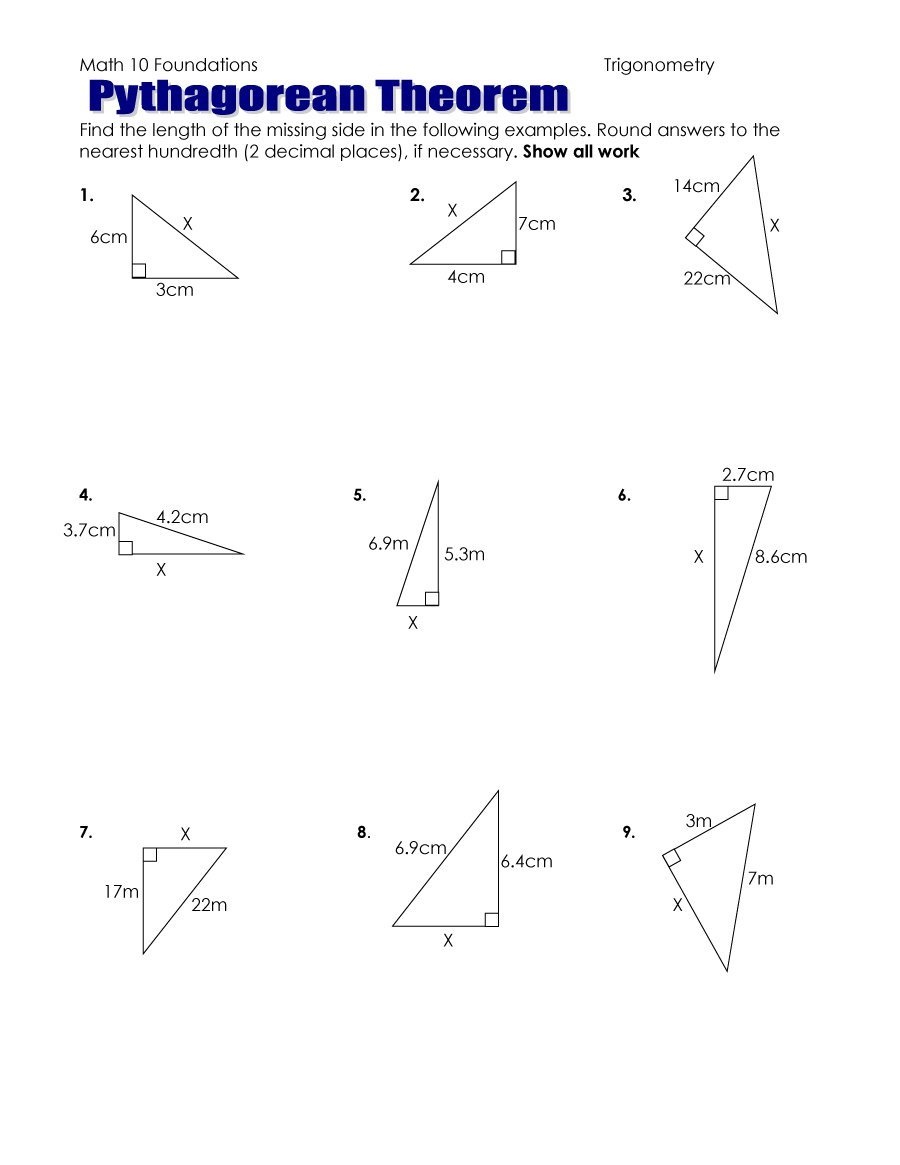 48 Pythagorean Theorem Worksheet With Answers [Word + Pdf] - Free Printable Pythagorean Theorem Worksheets