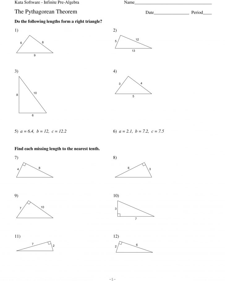 Free Printable Pythagorean Theorem Worksheets