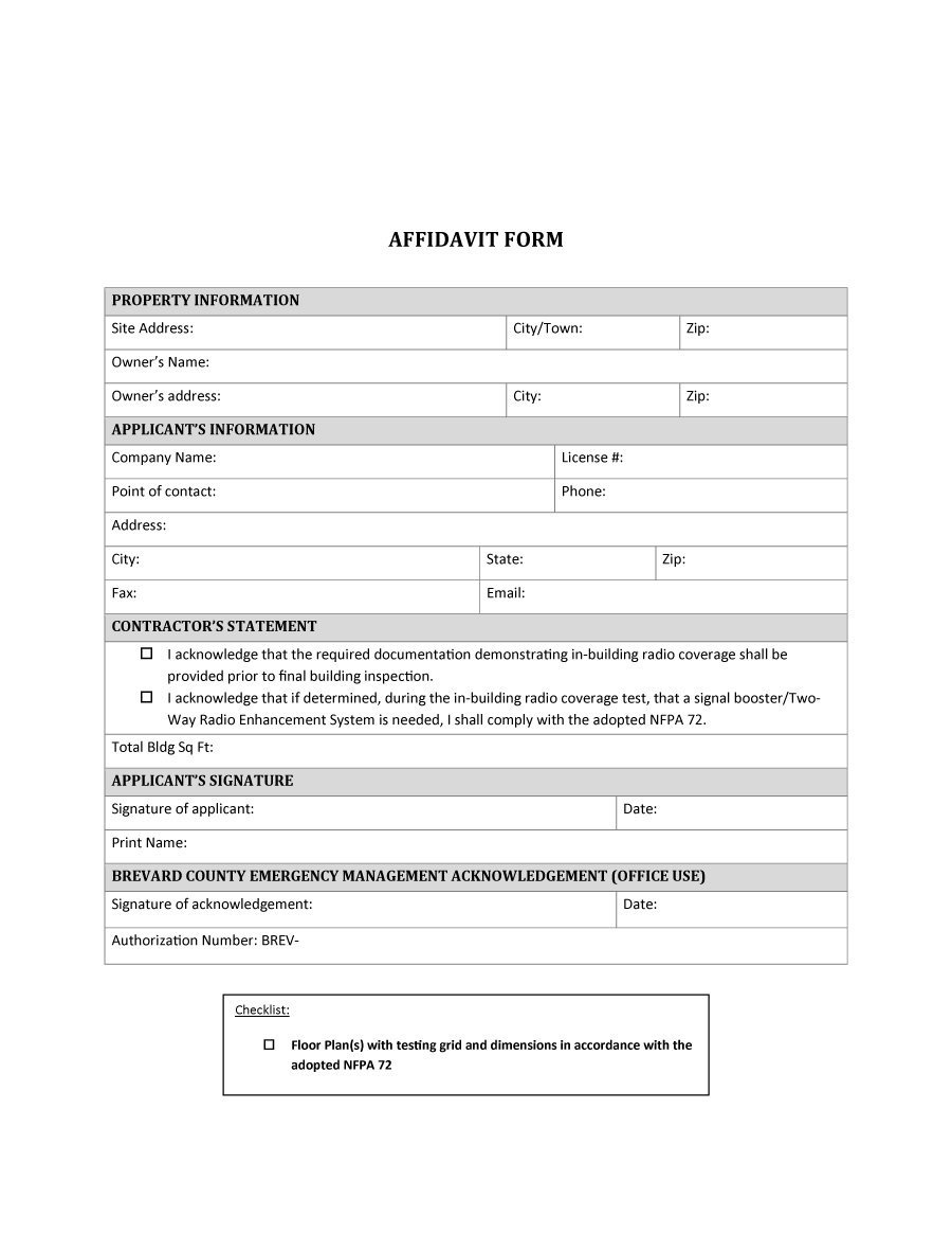48 Sample Affidavit Forms &amp;amp; Templates (Affidavit Of Support Form) - Free Printable Blank Affidavit Form