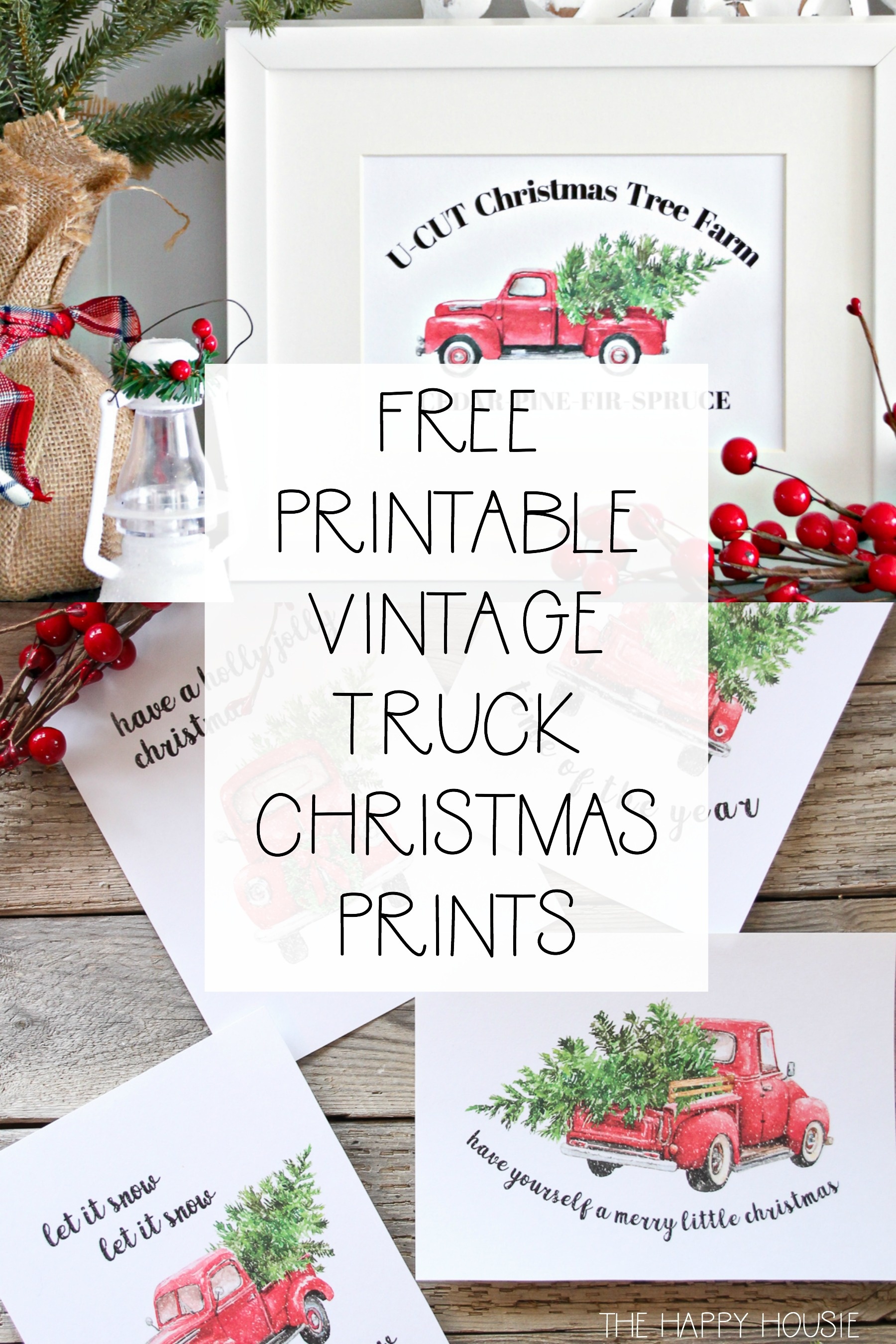 5 Free Vintage Truck Christmas Printables | The Happy Housie - Free Holiday Printables