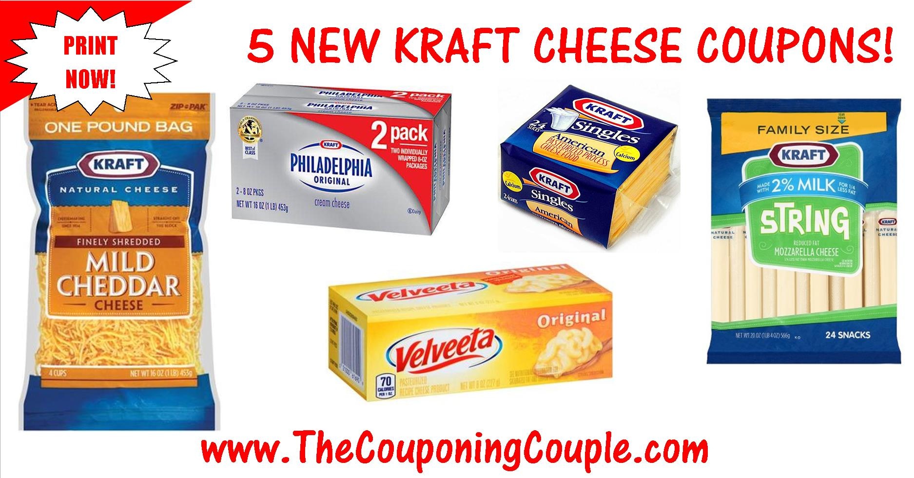 5 New Kraft Cheese Printable Coupons ~ Print Now! - Free Printable Kraft Food Coupons