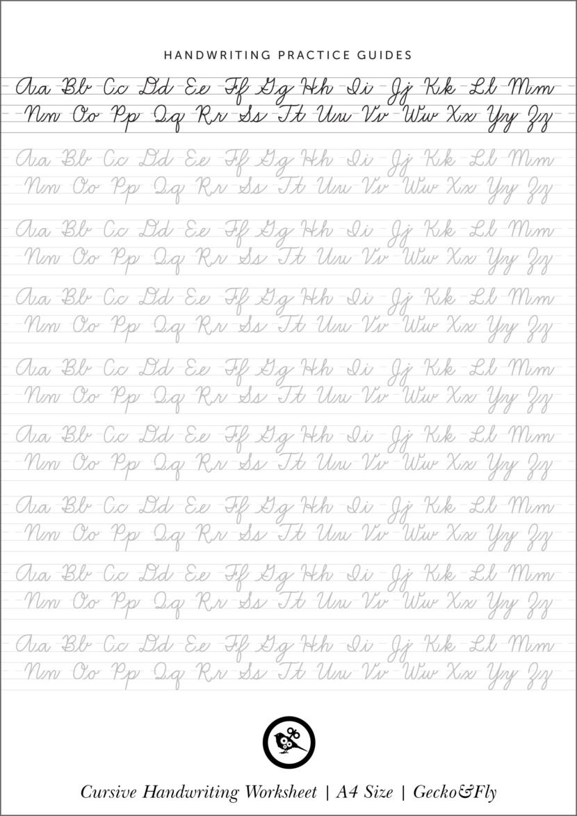 5 Printable Cursive Handwriting Worksheets For Beautiful Penmanship - Free Printable Handwriting Worksheets