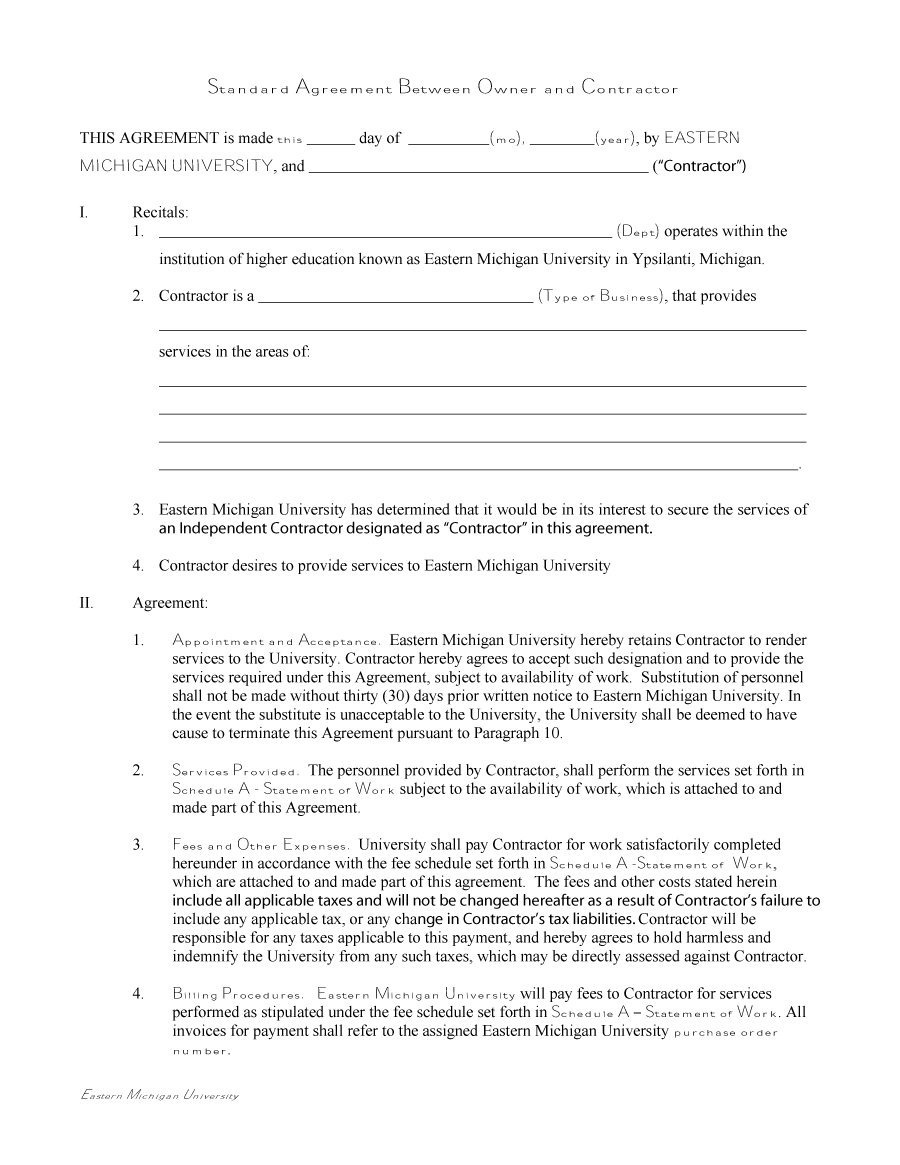 50+ Free Independent Contractor Agreement Forms &amp;amp; Templates - Free Printable Independent Contractor Agreement