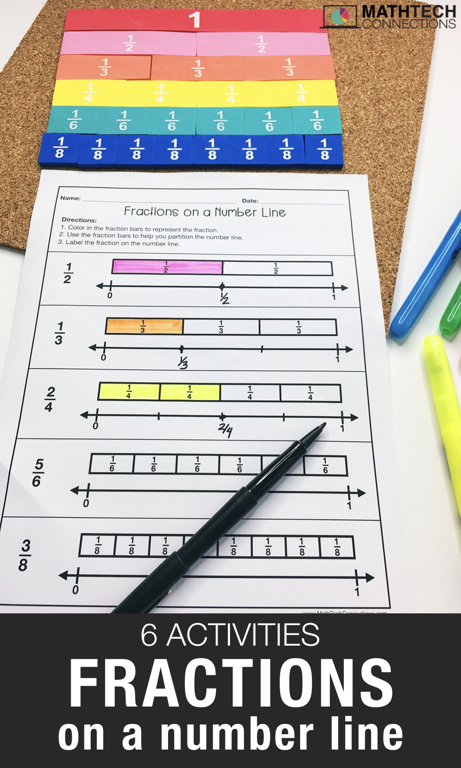 6 Activities To Practice Fractions On A Number Line - Math Tech - Free Printable Math Centers