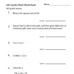 6 Grade Math Worksheets | Sixth Grade Math Practice Worksheet   Free   Free Printable 6Th Grade Worksheets