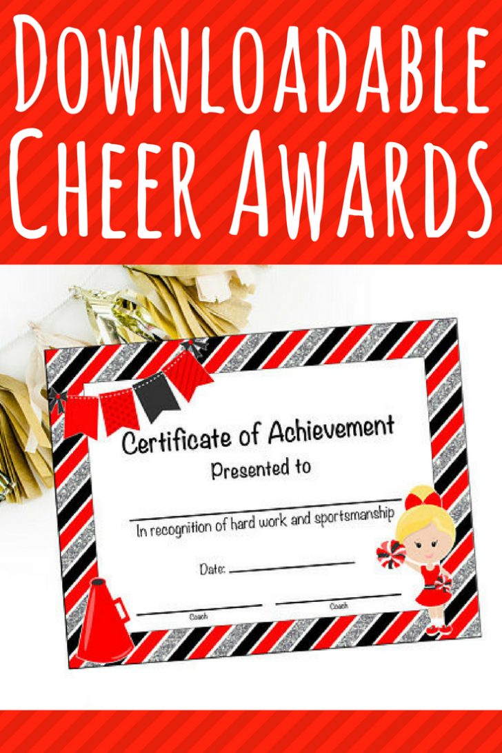 Free Printable Cheerleader Certificates