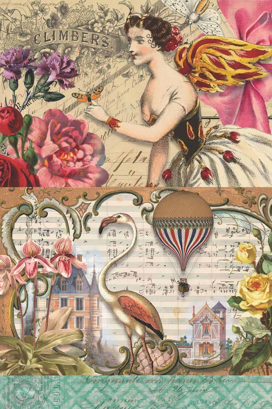 7 Free Creative Collage Sheet Printables For Decoupage Tissue Paper - Free Decoupage Printables