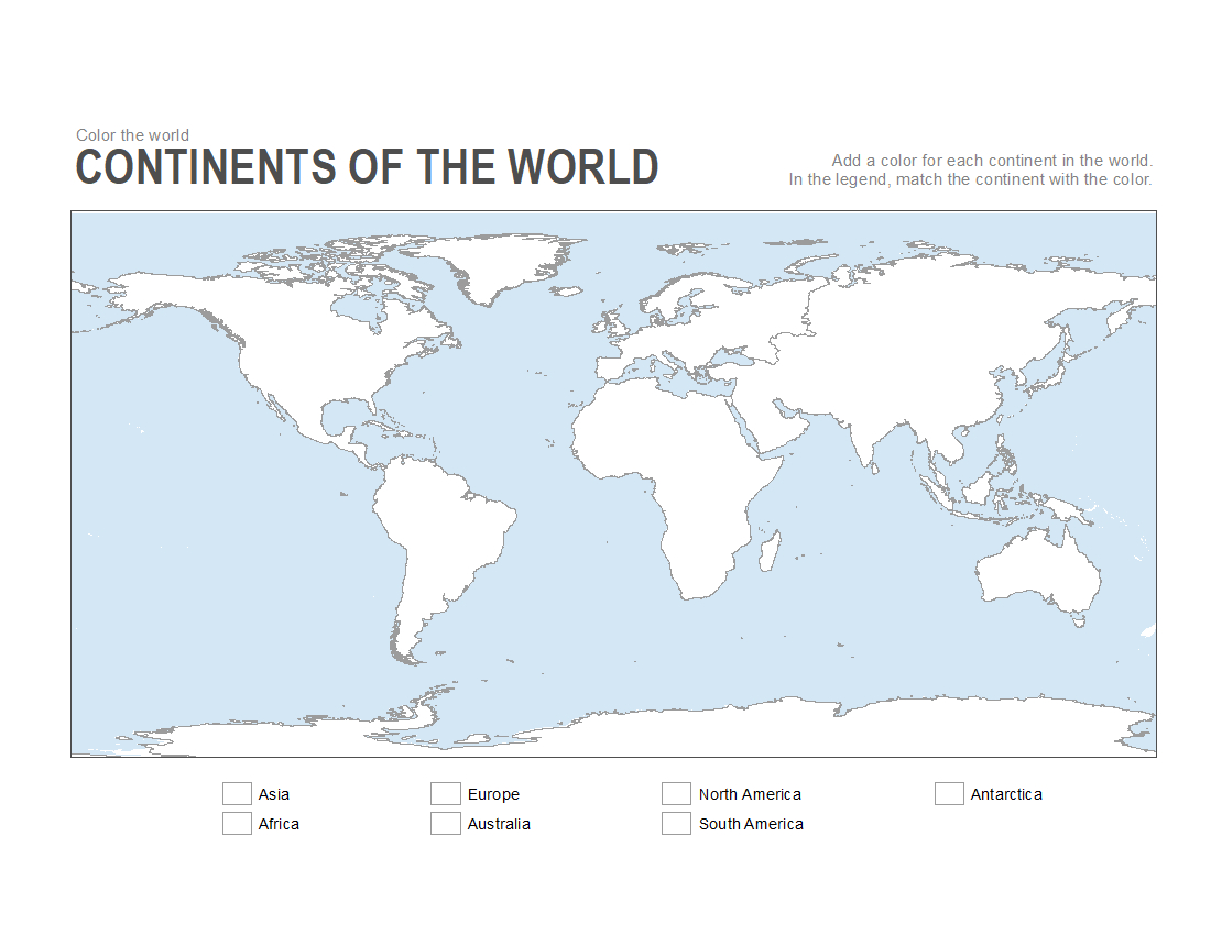 7 Printable Blank Maps For Coloring Activities In Your Geography - Free Printable Continent Map