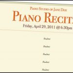 A Basic Piano Recital Program Template For Free! #music #teaching   Free Printable Piano Recital Certificates