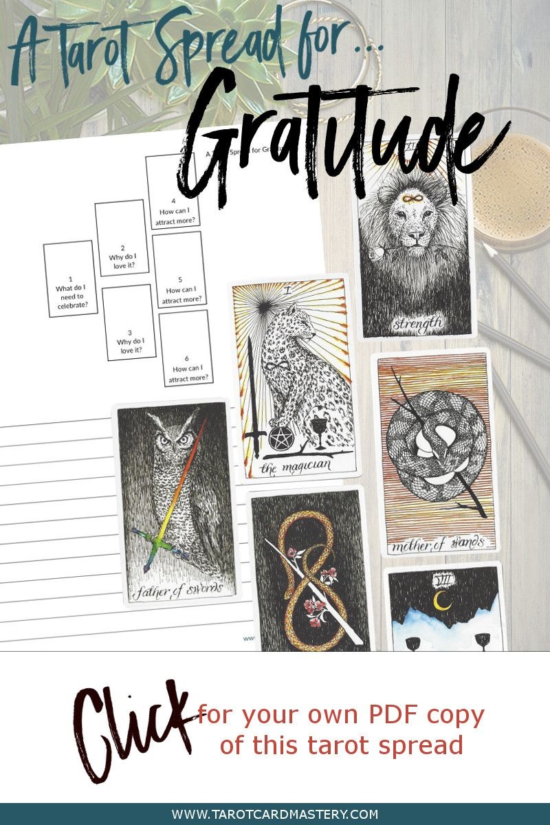 A Tarot Spread For Gratitude | Tarot Card Spreads | Tarot, Tarot - Free Printable Tarot Cards