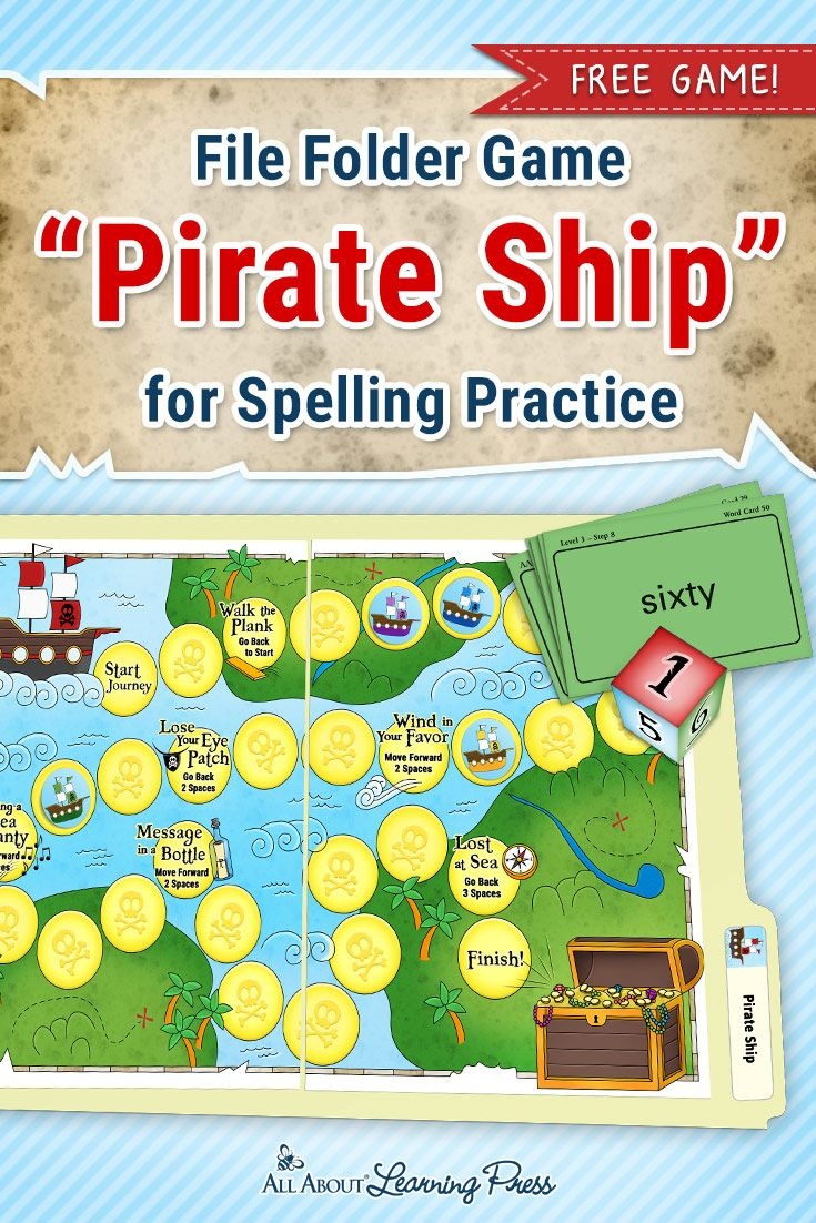 A Treasure Trove Of Pirate Activities For Reading And Spelling - Free Printable Folder Games