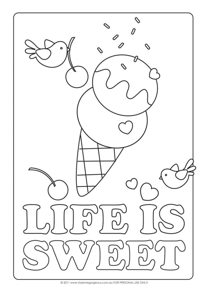 Ice Cream Color Pages Printable Free