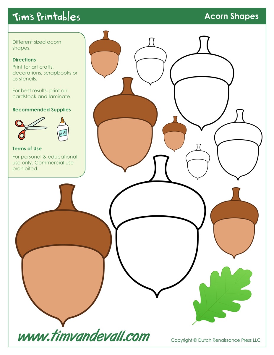 Acorn Templates | Printable Acorn Shapes | Blank Shape Pdfs - Acorn Template Free Printable